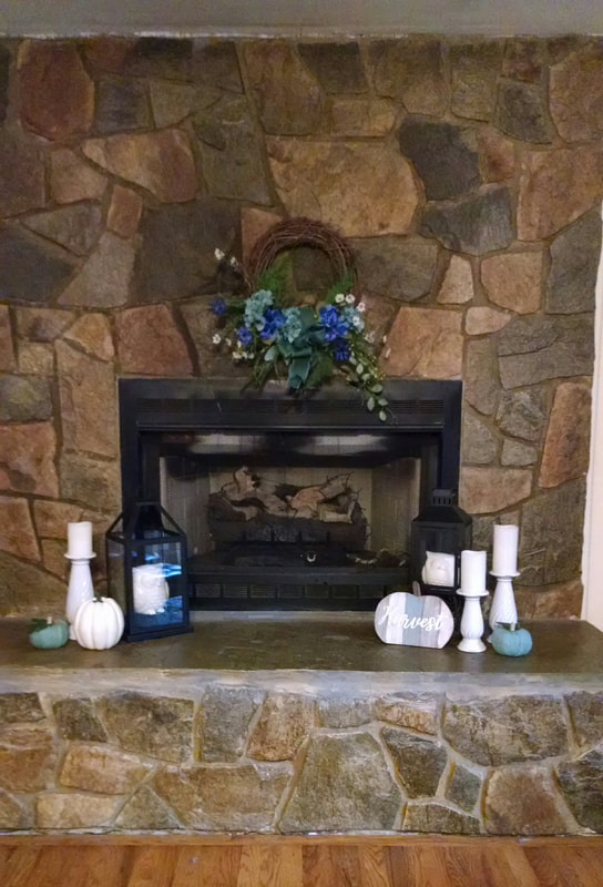 decorated fireplace